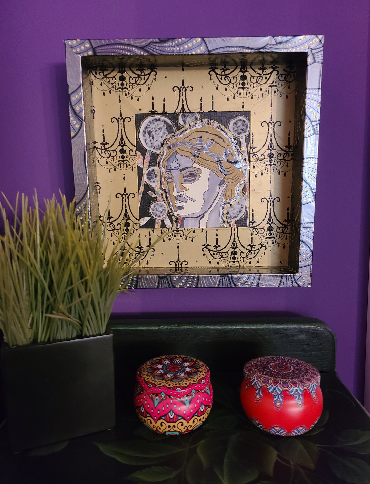 Athena 2 - Mixed-media Art Piece - Decoupage Frame