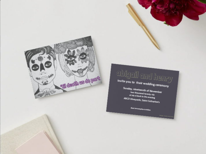 Wedding Stationery Package - Quirky Betrothed Couple - Classic