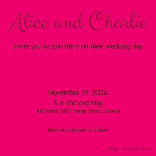 Wedding Stationery Package - Bold Floral with Fuschia Back