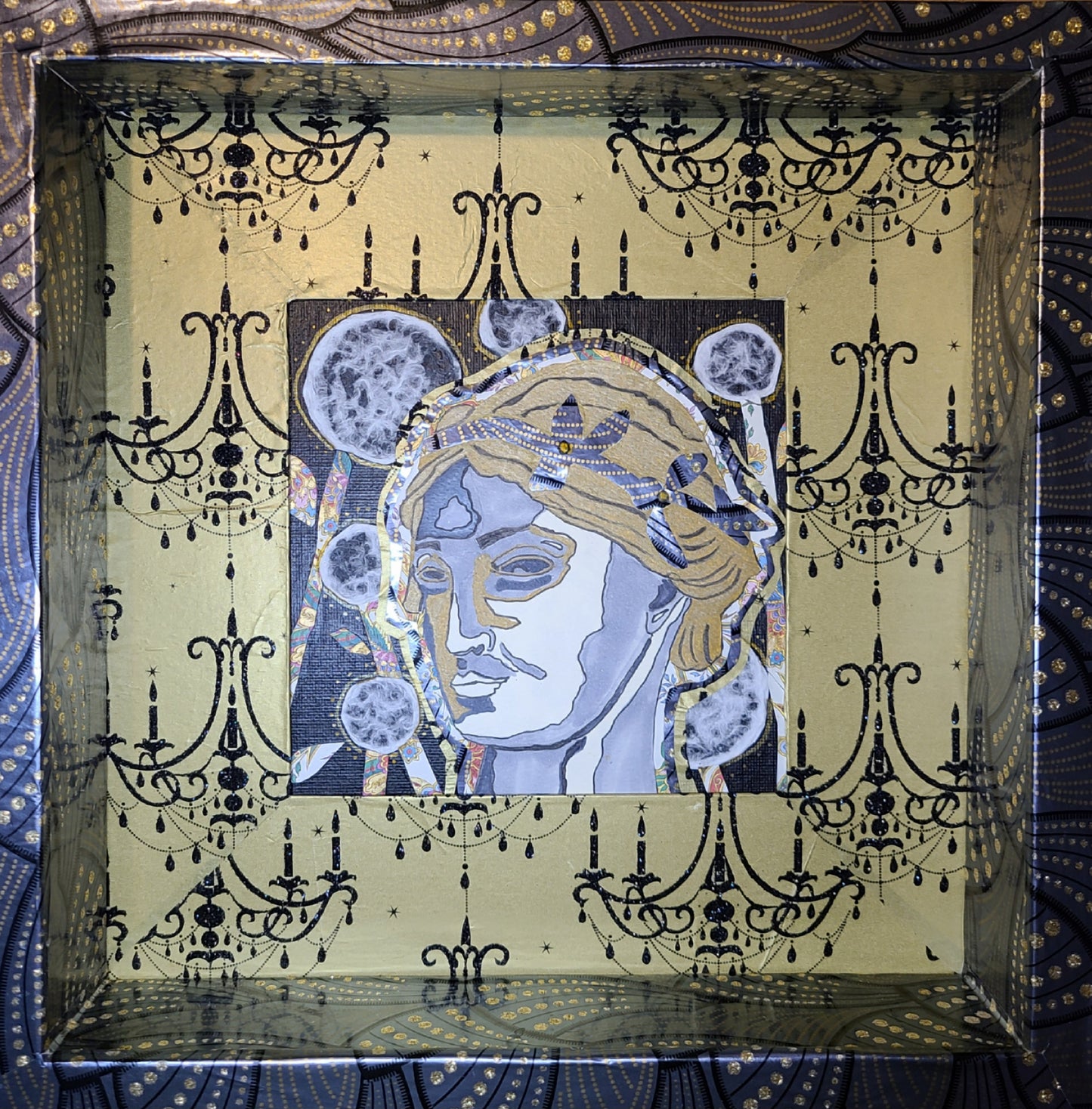 Athena 2 - Mixed-media Art Piece - Decoupage Frame