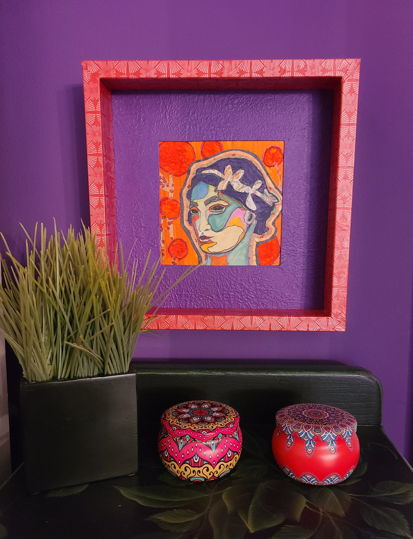 Athena 1 - Multi-media Art Piece - Decoupaged Frame