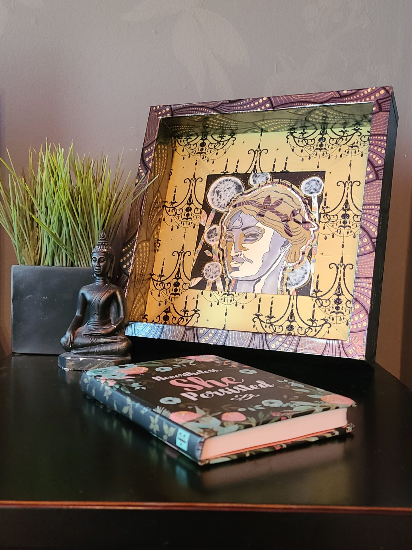 Athena 2 - Mixed-media Art Piece - Decoupage Frame