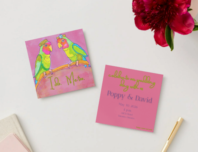 Wedding Stationery Package - Colourful Love Birds