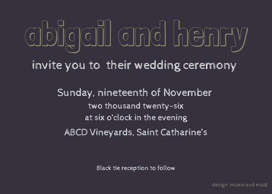 Wedding Stationery Package - Quirky Betrothed Couple - Classic