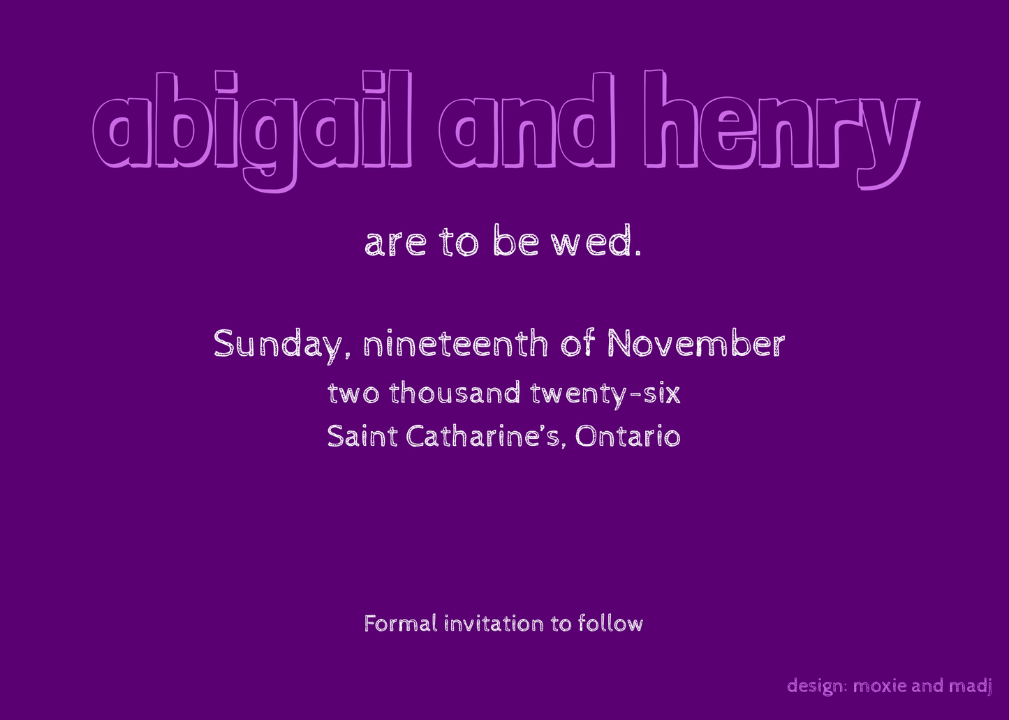 Wedding Stationery Package - Quirky Betrothed Couple - Vintage