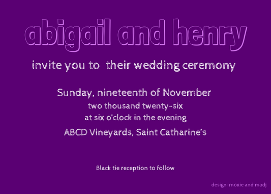 Wedding Stationery Package - Quirky Betrothed Couple - Vintage