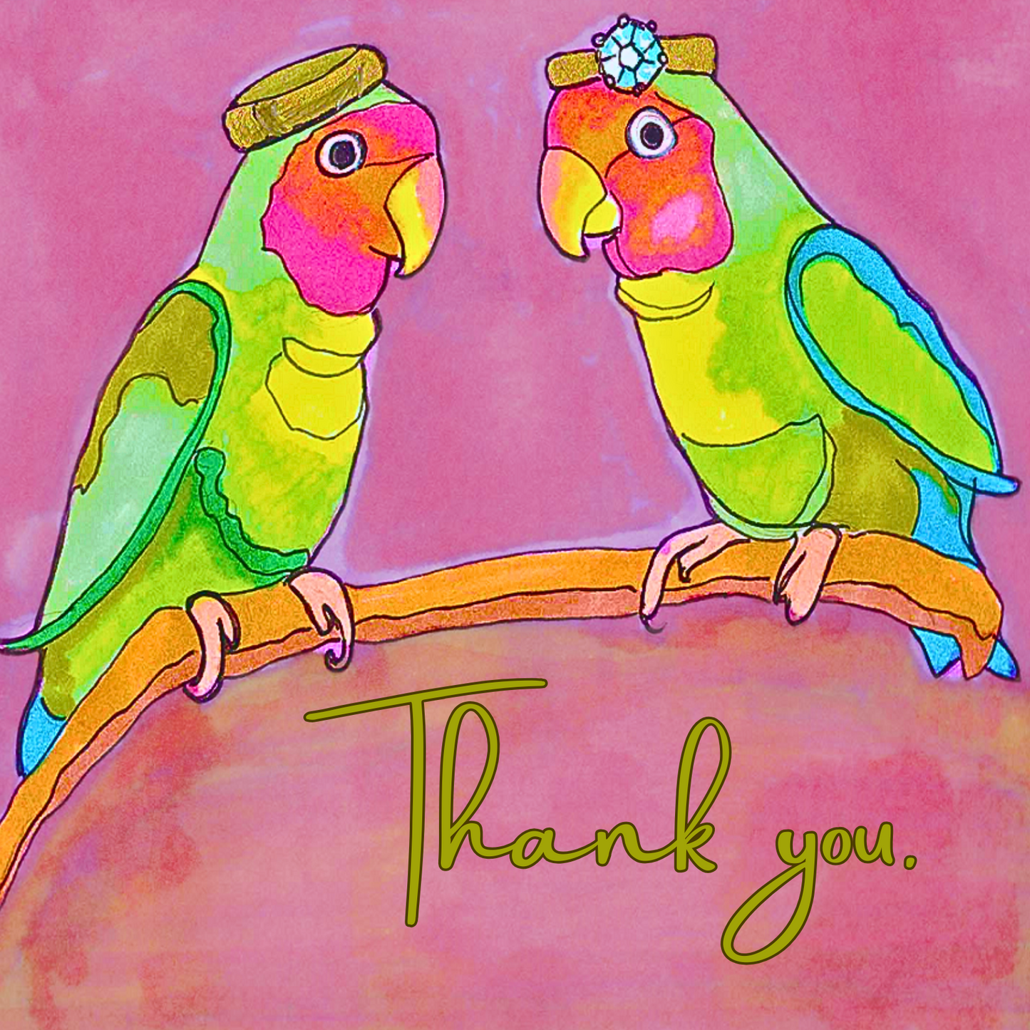 Wedding Stationery Package - Colourful Love Birds